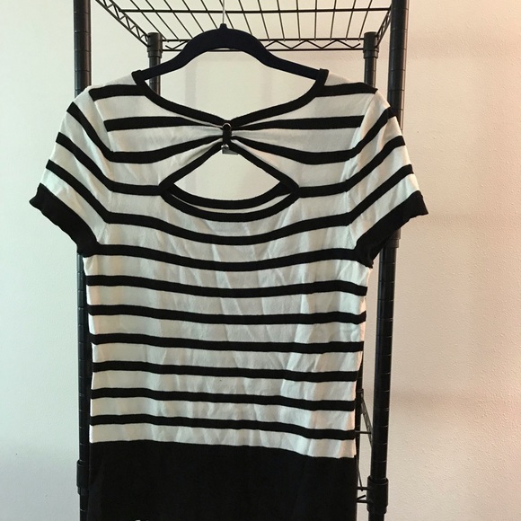 White House Black Market white/black stripe blouse - Picture 7 of 8